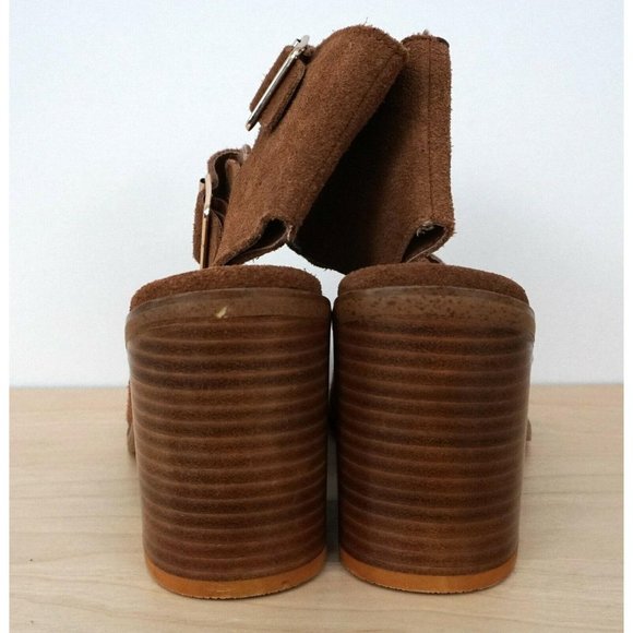 BUCKLE Rag & Co Brown Suede Strappy Sandals Heels - Picture 6 of 8